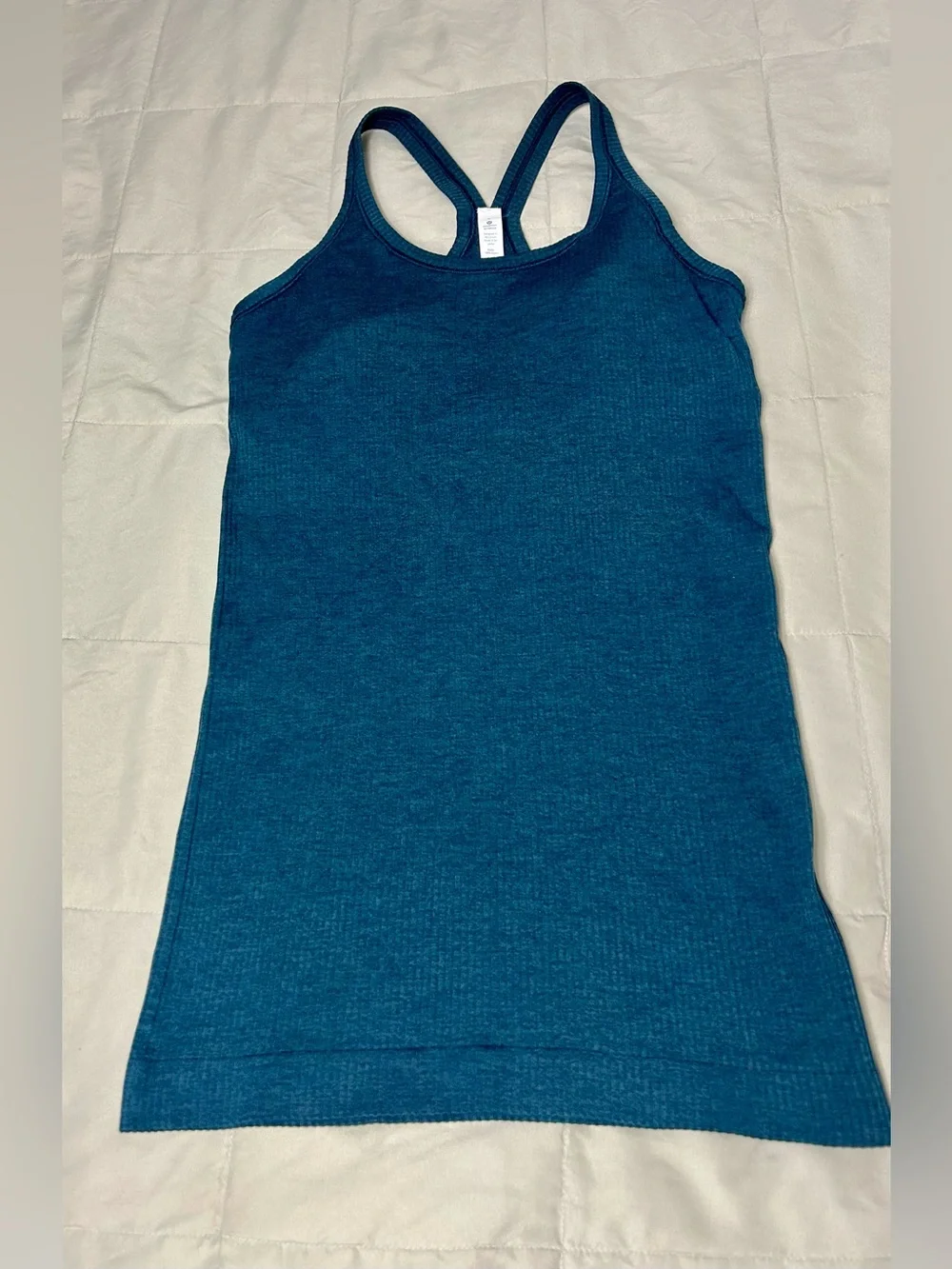 lululemon athletica Ebb To Street Tank, Ribbed Teal Blue Racerback Tank, Size 6